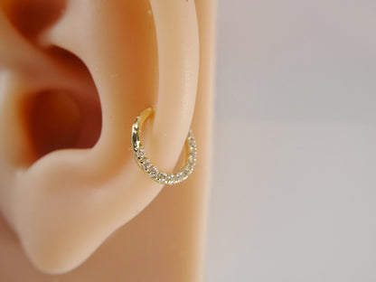 14k Real Solid Yellow Gold Cartilage Daith Septum Body Ring Piercing
