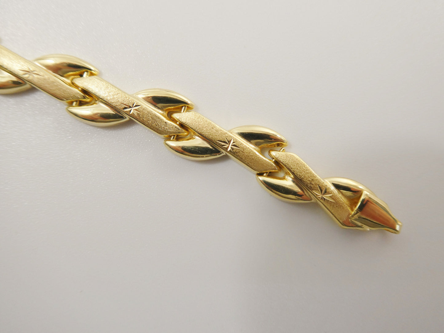 7.50 inch real 925 sterling silver xo style 14k gold tone finish