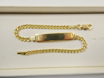 Real 10k Solid Yellow Gold 5.5 inch Curb Style Baby Bracelet