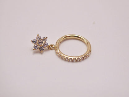 14k Real Solid Yellow Gold Seamless Clicker Cartilage Helix Hoop