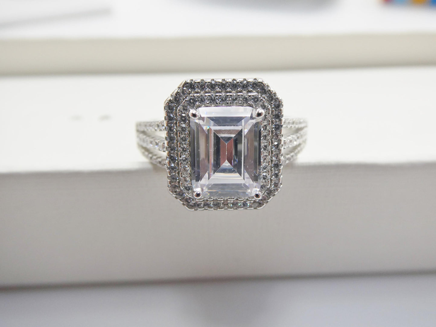 real 925 sterling silver solitaire engagement ladies ring