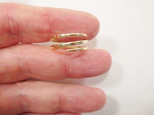 10k solid yellow gold women girl bypass ring