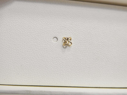 14k Real Solid Yellow Gold Flower Nose Rings