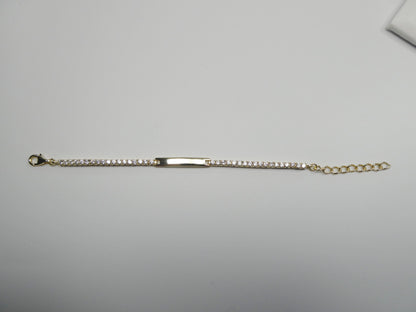 925 Sterling Silver 5 Inch Plus Baby ID Bracelet Extension Yellow Gold Color