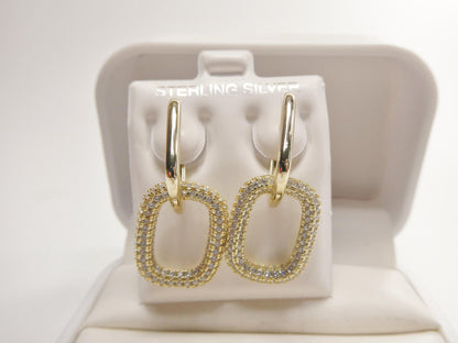 Real 925 Sterling Silver U-Shape Paperclip Earrings