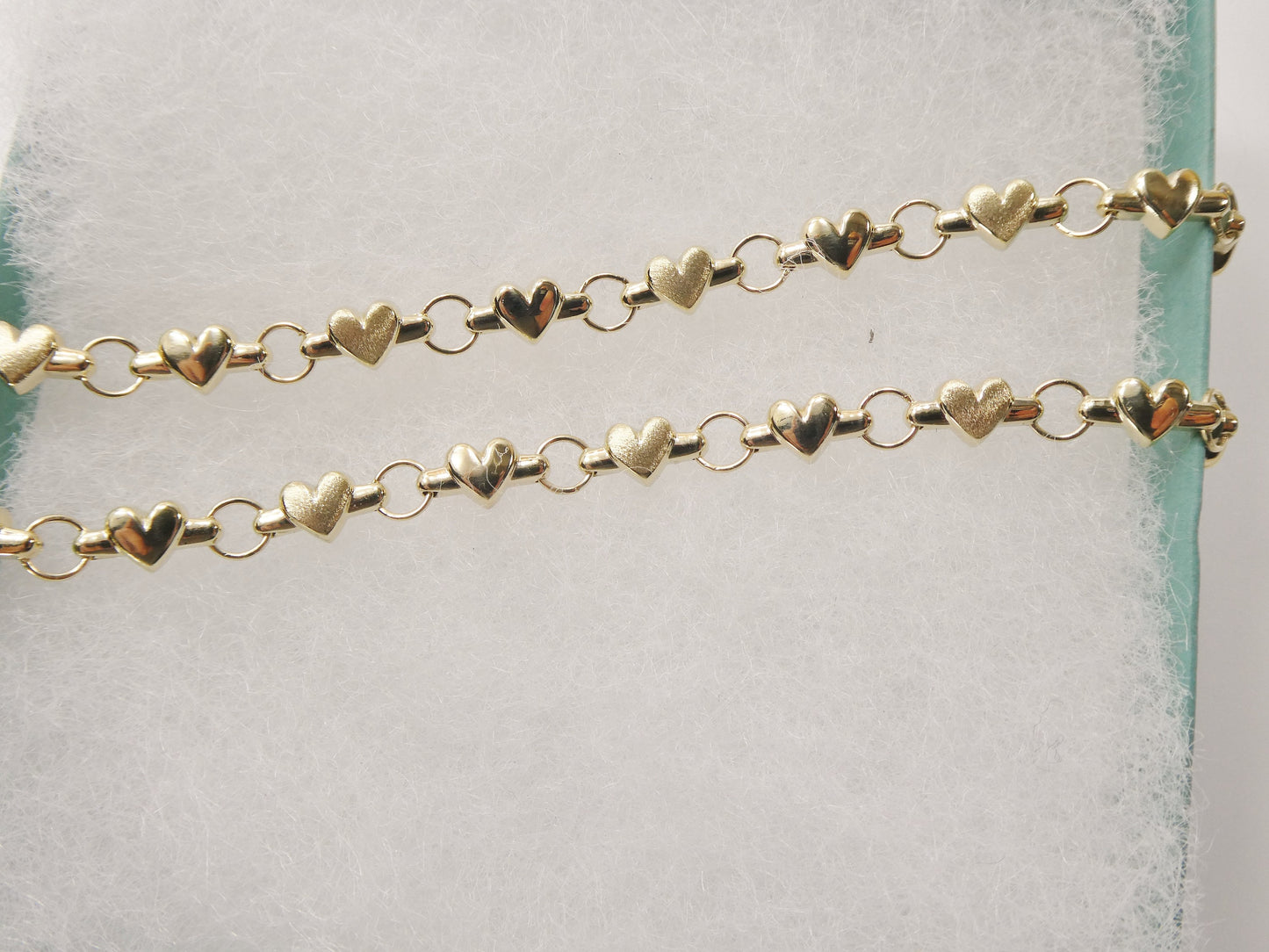 10k Solid Yellow Gold Heart Bracelet all yellow tone - Children's / Women's XO Link
