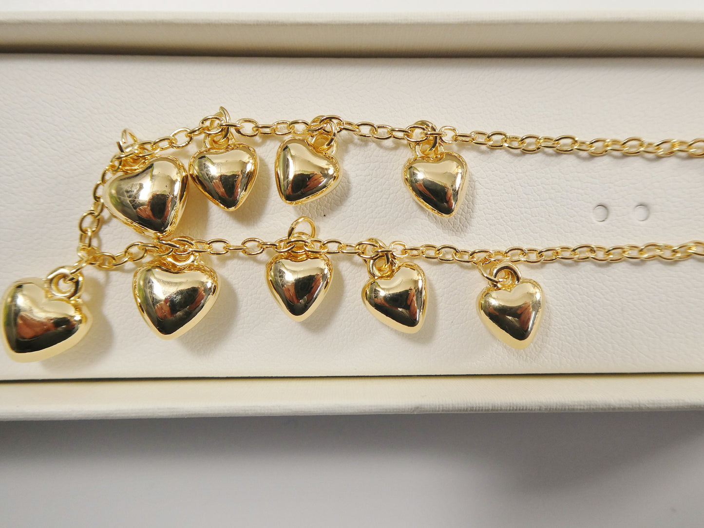 6 inch 7 inch 14k gold filled heart dangling  baby bracelet