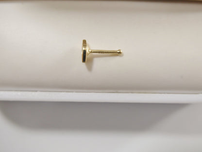 14k Real Solid Yellow Gold Evil Eye Nose Ring