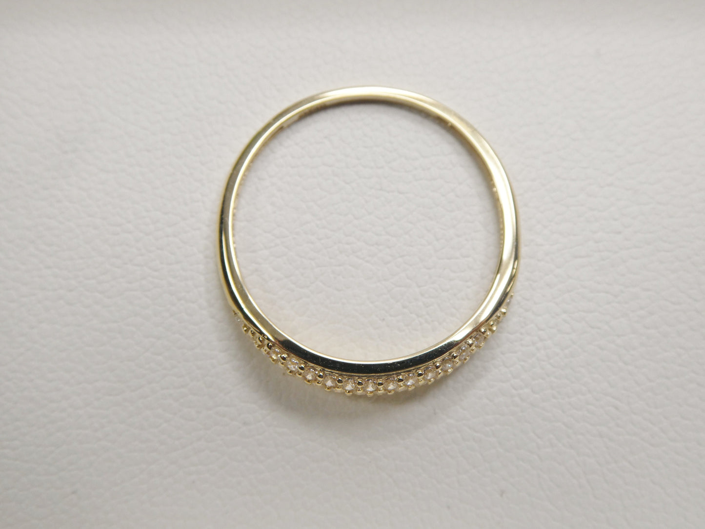 real 10k solid yellow gold women's classic micro pave setting ring