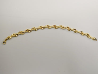 7.50 Inch Real 925 Sterling Silver XO Style 14k Gold Tone Finish