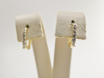 Real 10k Solid Yellow Gold Small 11.9mm Hoop Fancy Huggie Earrings
