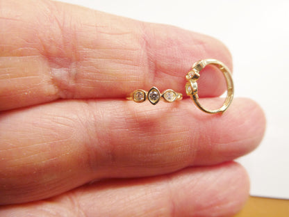 Real 10k Solid Yellow Gold Designer Earrings
