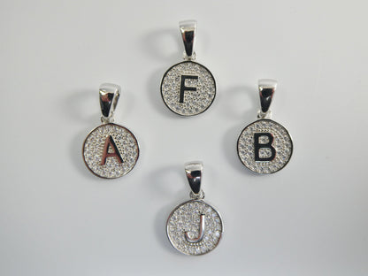 Real 925 Sterling Silver Initial Pendent With 16 Inch Cable Chain