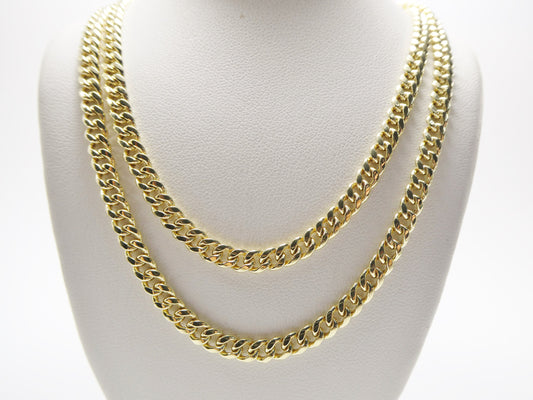real 10k solid yellow gold 5mm curb link chain necklace