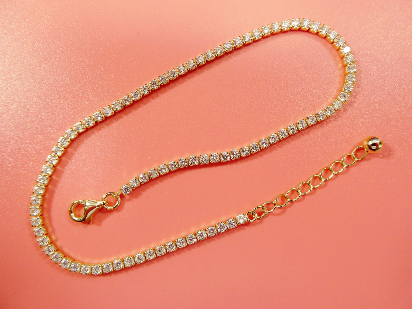 anklet bracelet with extension tennis bracelet real 925 sterling silver