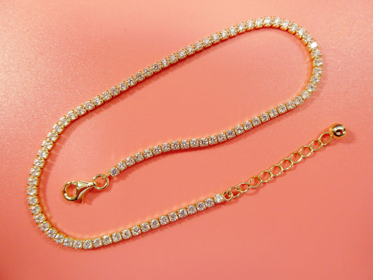 anklet bracelet with extension tennis bracelet real 925 sterling silver