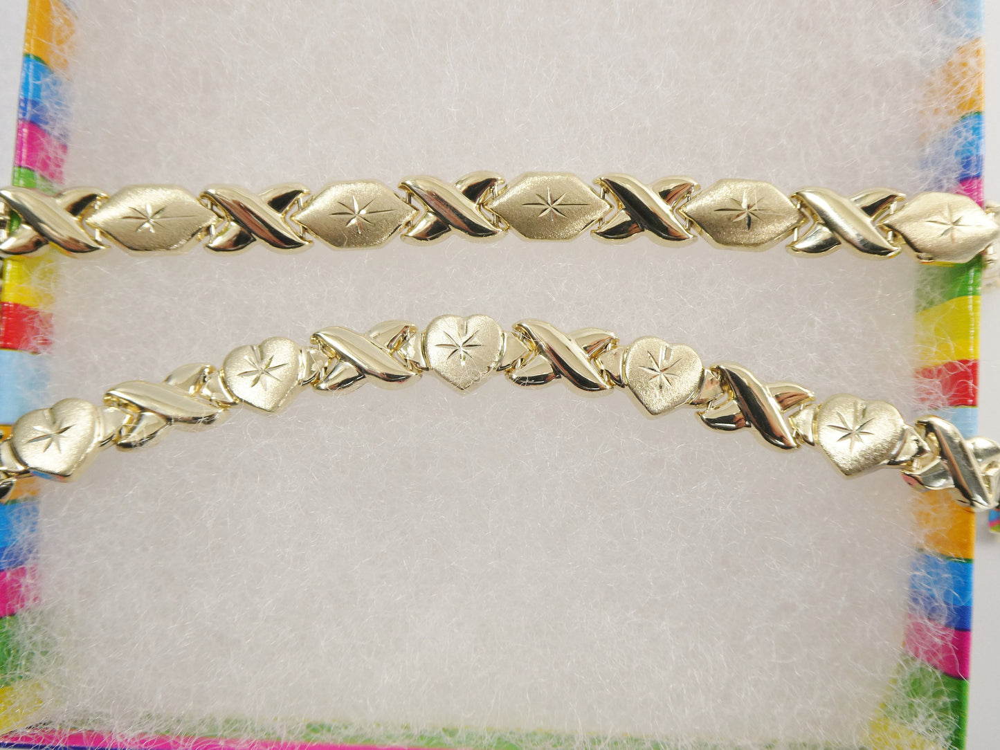 10k Solid Yellow Gold XOXO Bracelet - Hugs and Kisses