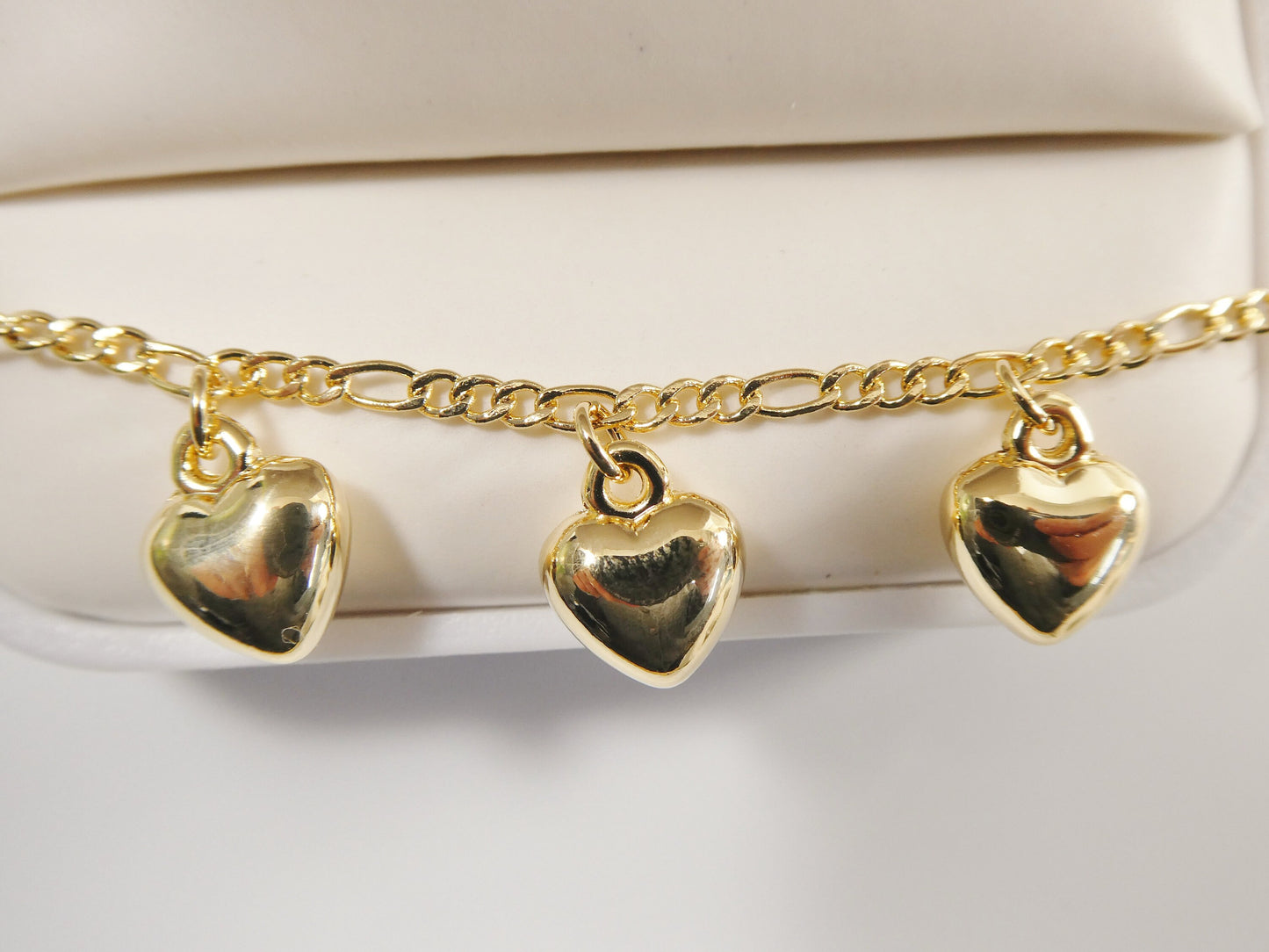 6 inch 7 inch 14k gold filled heart dangling  baby bracelet