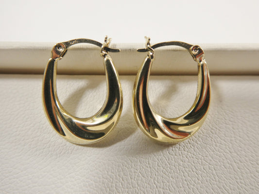 10k real solid yellow gold 12.7MM classic design baby hoop earrings