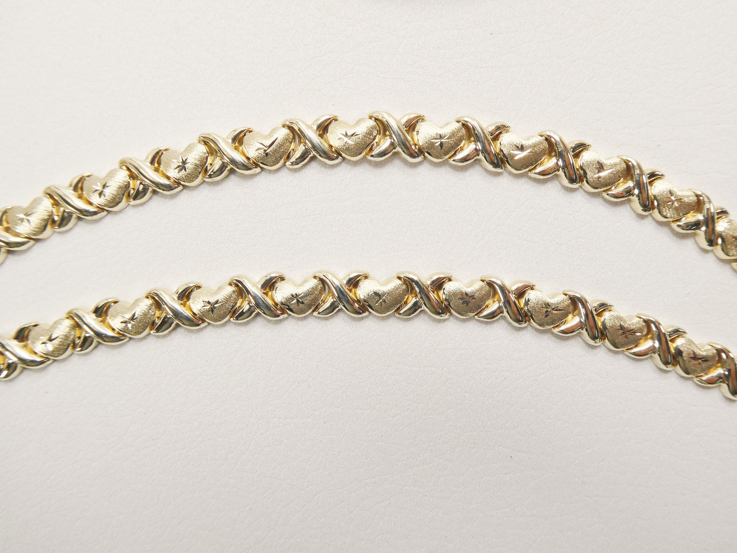 real 10k solid yellow gold 5.5/ 6.5 inch children/women xo heart bracelet