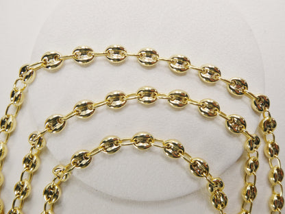 Real 10k Solid Yellow Gold 5.5/6/ 6.5 Inch Children/Women Puffed Mariner Bracelet