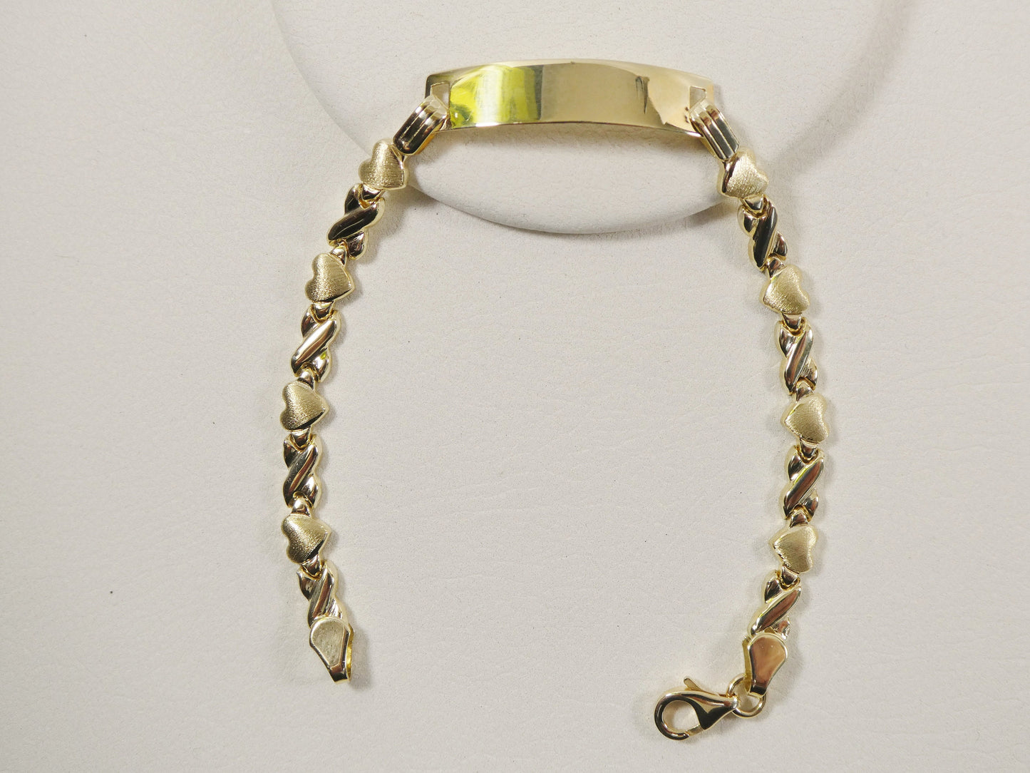 14k real solid yellow gold xox heart 6 inch baby id bracelet