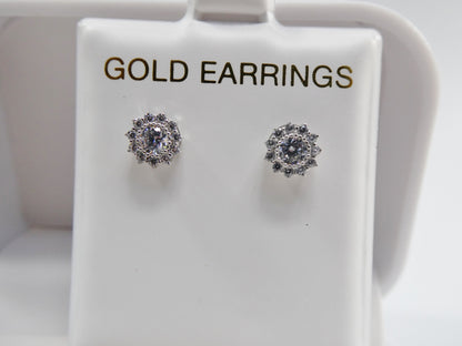 Real 10k Solid Yellow Gold Push Post Circle Stud Earrings