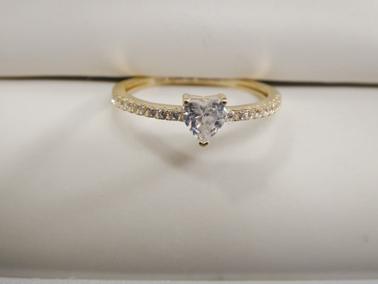 real 14k solid yellow gold women's classic micro pave setting pinky ring