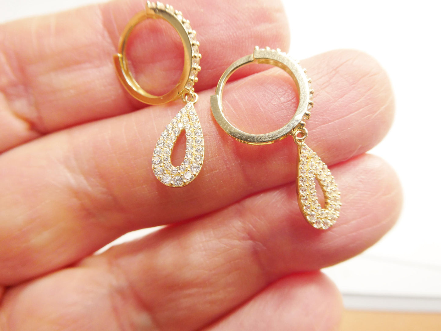 real 10k solid yellow gold designer earrings