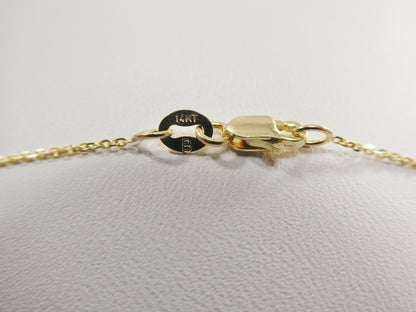 14k Real Solid Yellow Gold Tiny Small Cable Chain Necklace