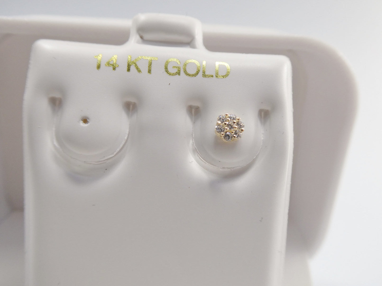 14k real solid yellow gold twist small flower nose stud ring