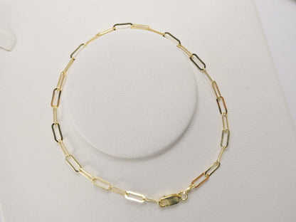 Real 925 Sterling Silver Link Ball 10 Inch Anklet 14k Yellow Gold Finish
