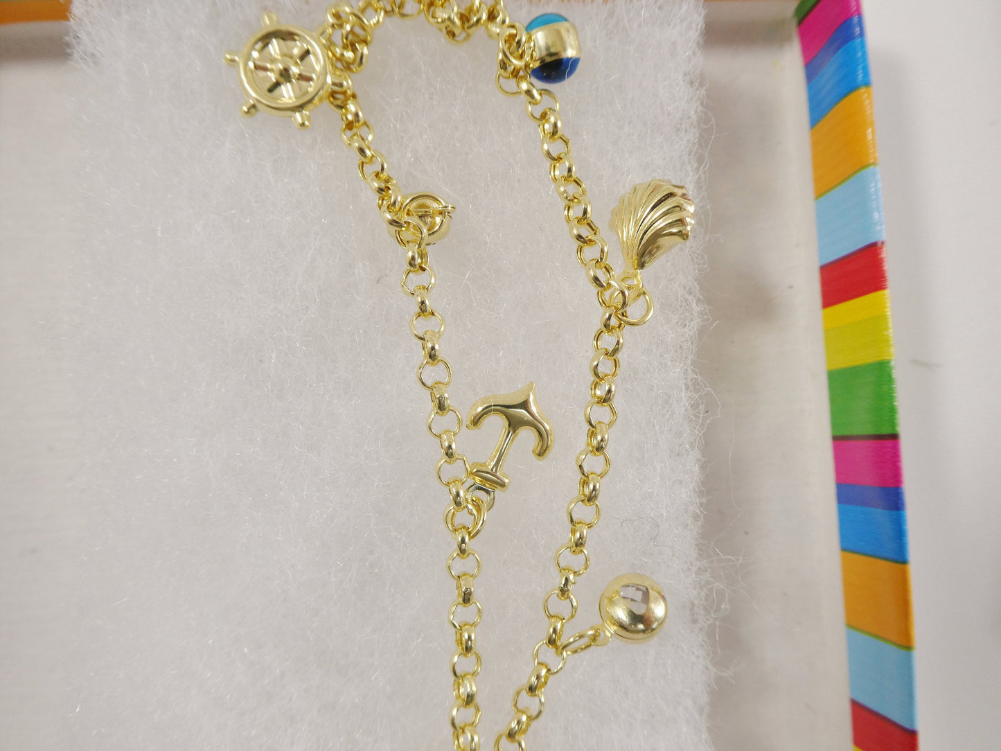 real 14k solid yellow gold 9 inch anklet bracelet
