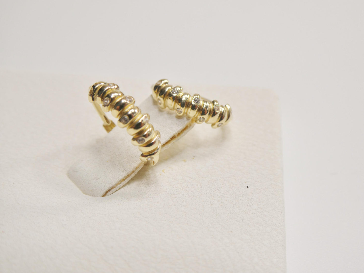 real 10k solid yellow gold designer earrings