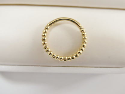14k Real Solid Yellow Gold Cartilage Daith Septum Body Ring Piercing