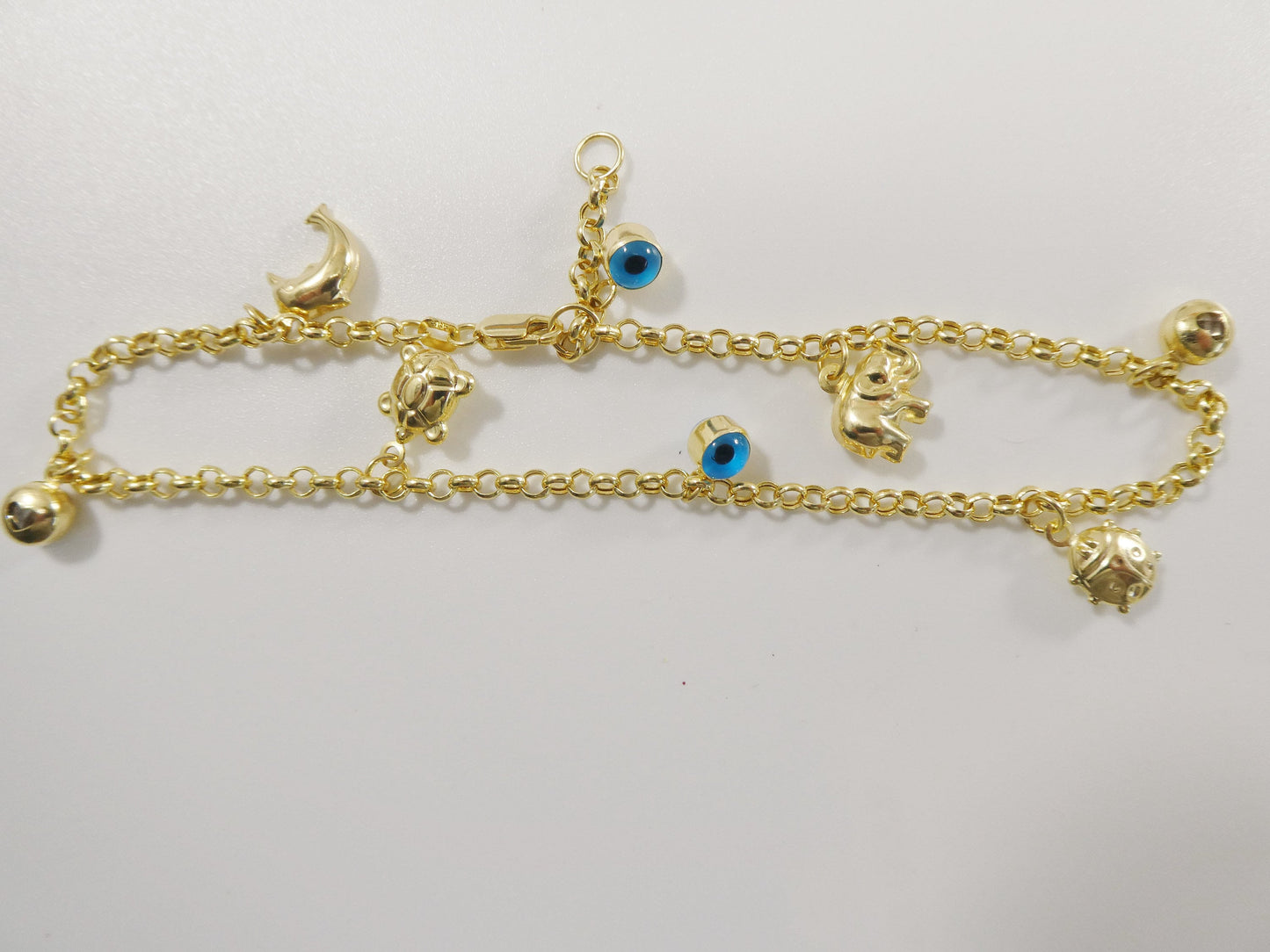 real 14k solid yellow gold 9 inch anklet bracelet