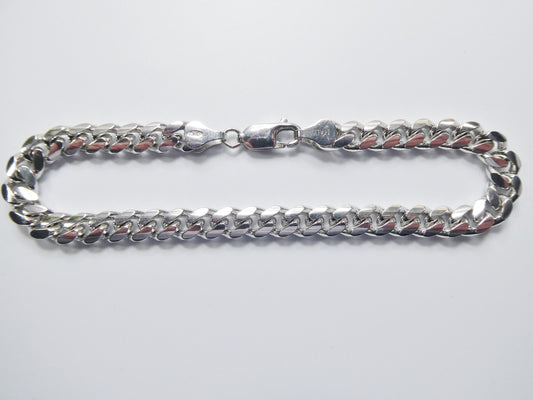 real 925 sterling silver 6.5mm solid link bracelet