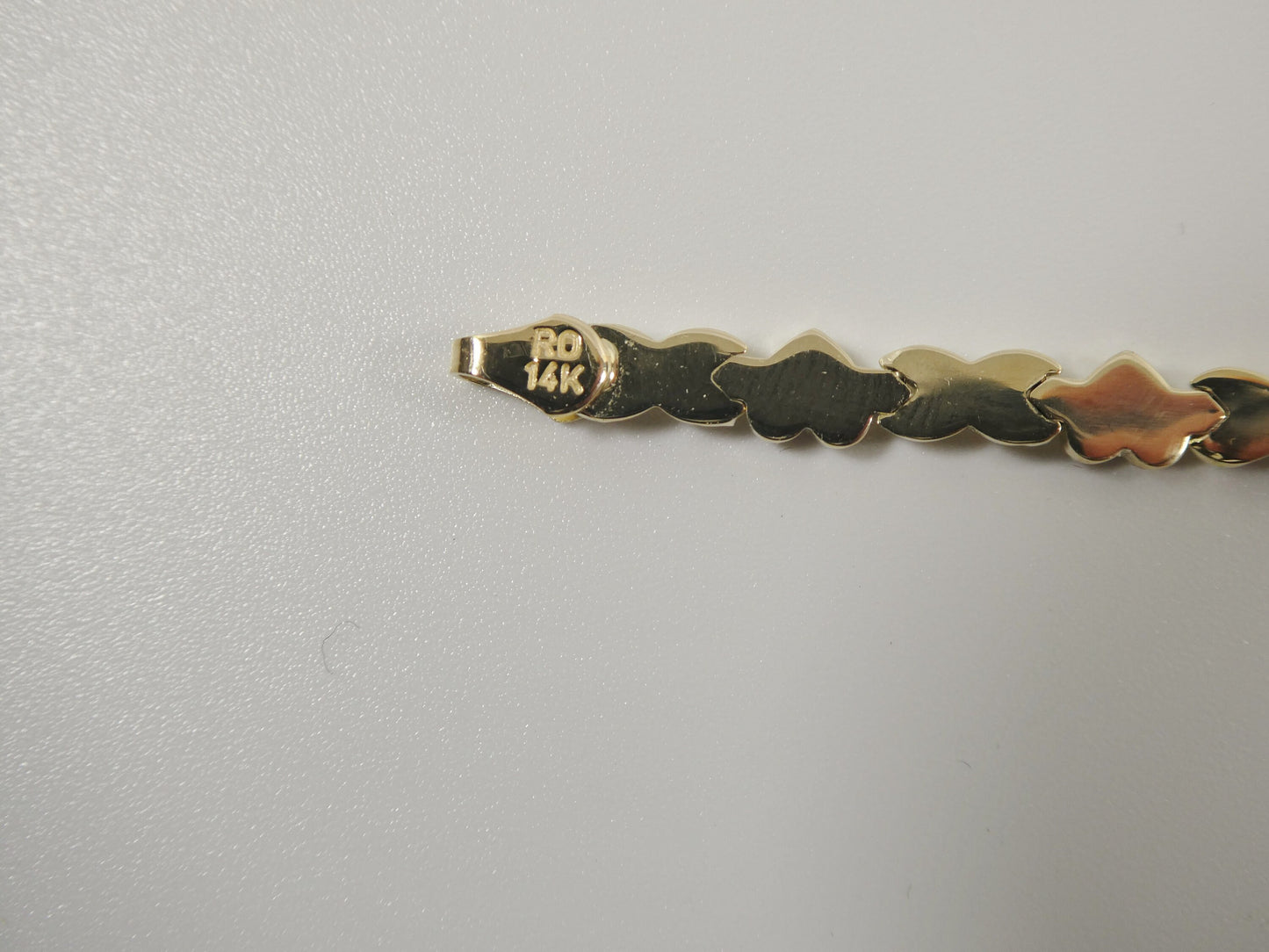 14k real solid yellow gold xox heart 6 inch baby id bracelet