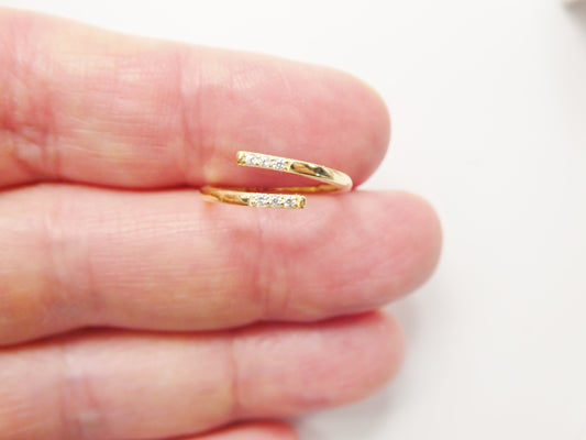 10k solid yellow gold women girl bypass ring