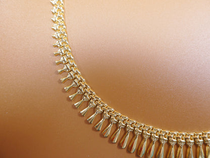 14k Yellow Gold Tone Color Cleopatra Necklace Over Real 925 Sterling Silver