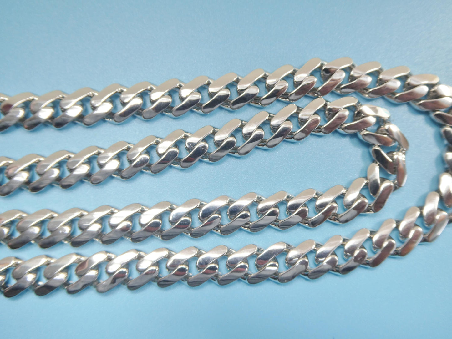 9mm Monaco link chain necklace bracelet moissanite real 925 sterling silver