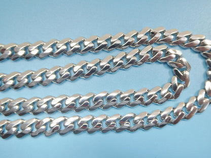 9mm Monaco Link Chain Necklace Vracelet Moissanite Real 925 Sterling Silver