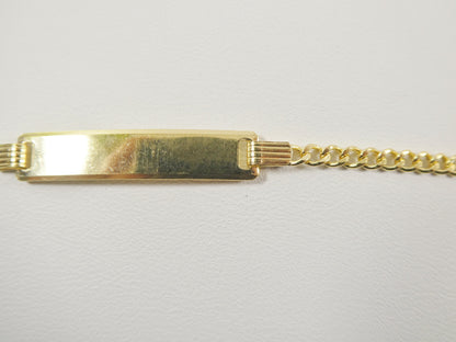 Real 10k Solid Yellow Gold 5.5 inch Curb Style Baby Bracelet