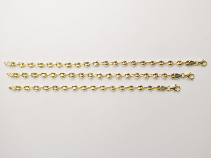 Real 10k Solid Yellow Gold 5.5/6/ 6.5 Inch Children/Women Puffed Mariner Bracelet