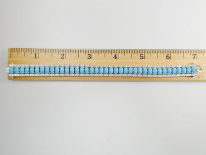 7/ 7.5 Inch Real 925 Sterling Silver Turquoise Tennis Bracelet