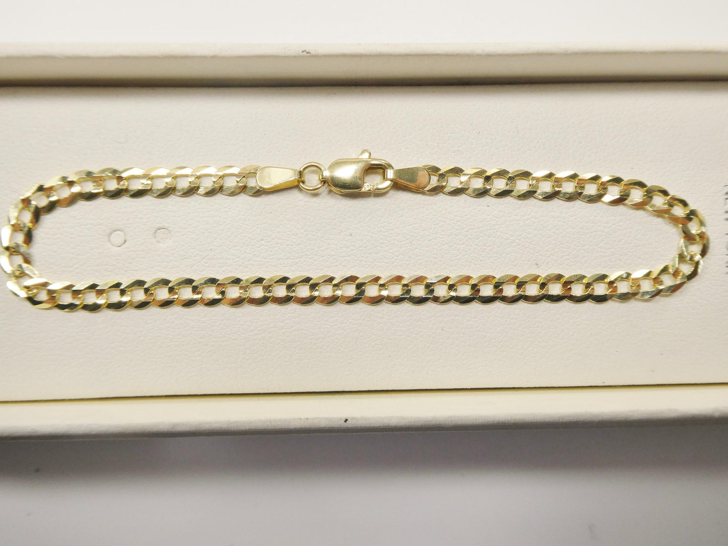 14k solid real curb 7 inch bracelet