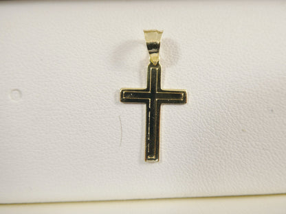14k Real Solid Yellow Gold Small Cross Crucifix Pendent