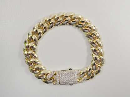14 mm 18k Gold Filled Monaco Link Bracelet