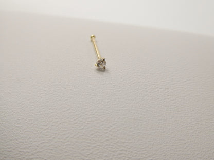 14k Real Solid Yellow Gold Long Post Nose Ring