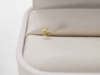 14k Real Solid Yellow Gold Heart Nose Stud Ring